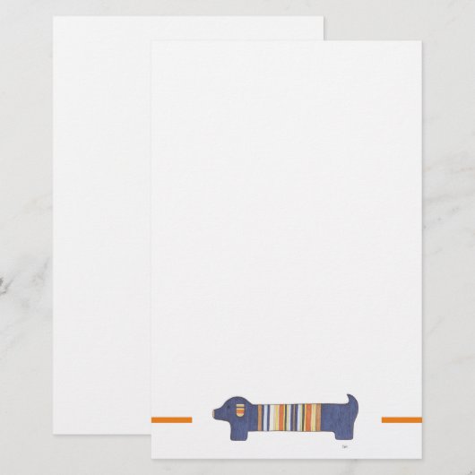 おもしろい文房具 – Dachshund #1 便箋 (正面/裏面)