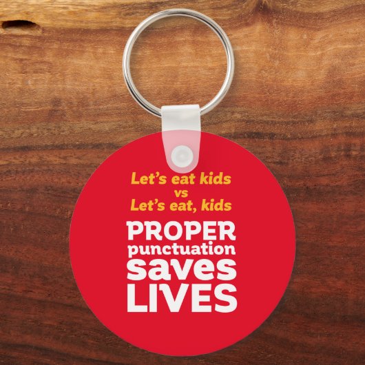 おもしろい文法の句読食べの生き救方 キーホルダー (正面)