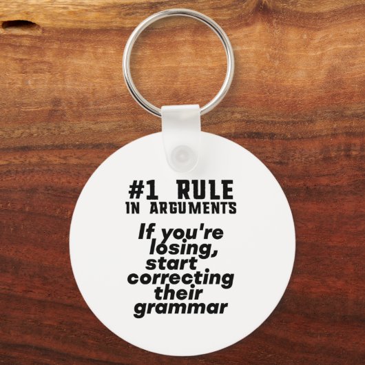 おもしろい文法ユーモアのある引用文英語先生 キーホルダー (正面)