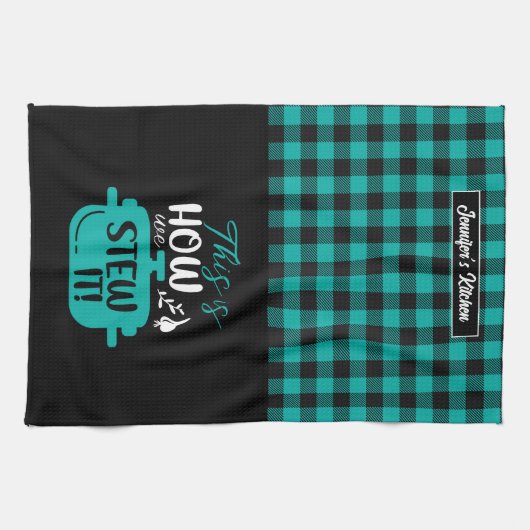 おもしろい料理これが格子模様を作る方法 キッチンタオル (横)