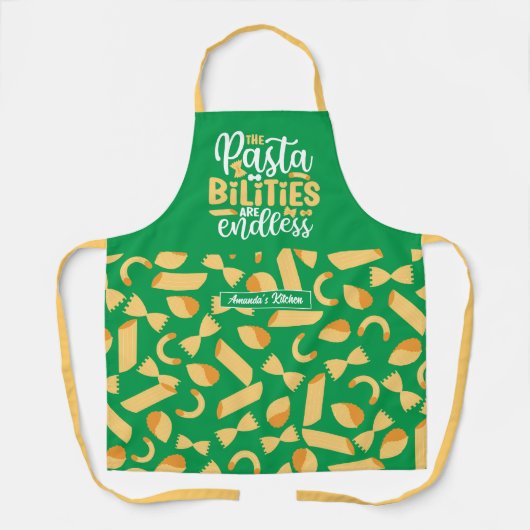 おもしろい料理プリンイタリアンフードシェフパスタパターン エプロン (正面)