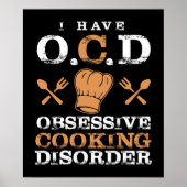 おもしろい料理愛好家ワードアート ポスター (正面)