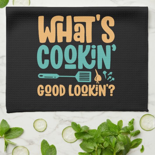 おもしろい料理Good Lookingとはパーソナライズされた キッチンタオル (折り畳み)