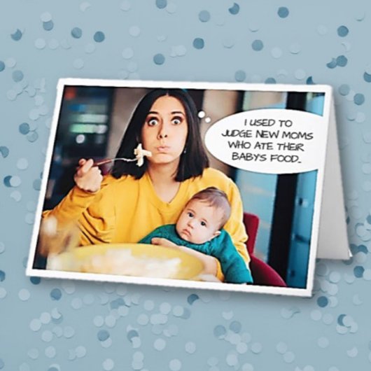 おもしろい新しい母の折り畳みカード サンキューカード