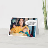 おもしろい新しい母の折り畳みカード サンキューカード (正面)