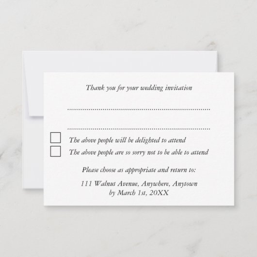 おもしろい新婦結婚の猫RSVPパーソナライズされた 出欠カード (裏面)