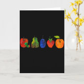 おもしろい新学期かわいいおなかがすいた恋人フルーツティー カード (黄色い花)