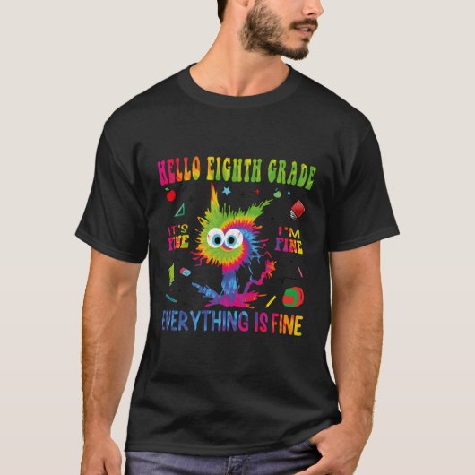 おもしろい新学期こんにちは8年生8年生F Tシャツ (正面)