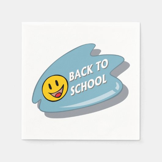 おもしろい新学期スマイリーフェイス スタンダードカクテルナプキン (正面)