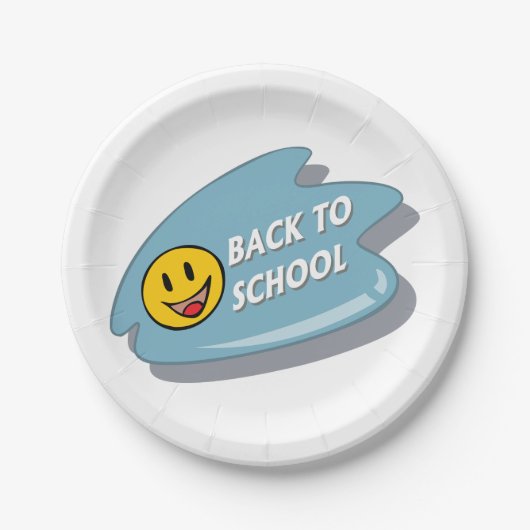 おもしろい新学期スマイリーフェイス ペーパープレート (正面)