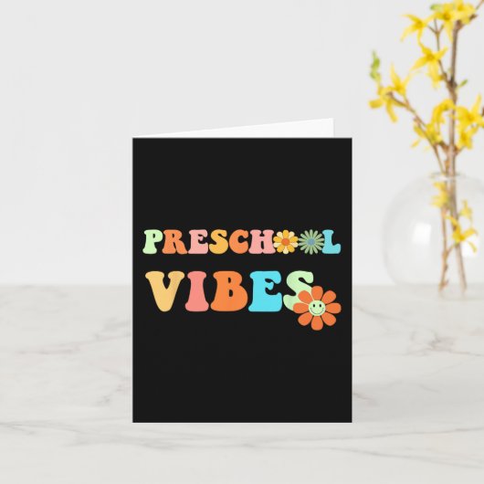 おもしろい新学期プレスクールVibesScの初日 カード (黄色い花)