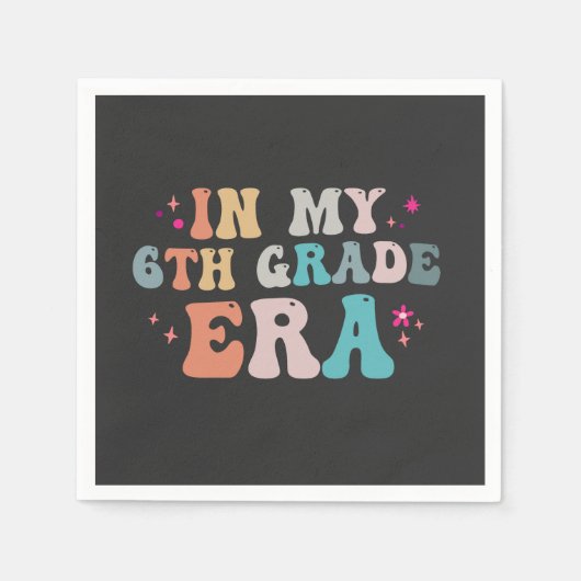 おもしろい新学期6年生先生 スタンダードカクテルナプキン (正面)