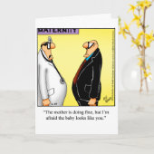 おもしろい新生児おめでとうグリーティングカード カード (黄色い花)