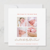おもしろい新生児ハッピーニューイヤー4フォトコラージョラル (正面)