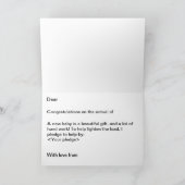 おもしろい新生児質入れカード カード (内部)