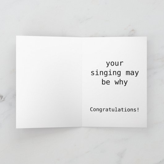 おもしろい新生児 カード (内部)