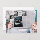 おもしろい新聞カスタム写真感謝していyou インビテーションポストカード (正面/裏面)