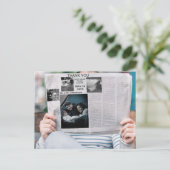 おもしろい新聞カスタム写真感謝していyou インビテーションポストカード (スタンド正面)