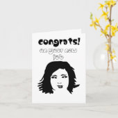 おもしろい新職おめでとう カード (黄色い花)