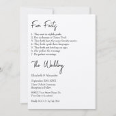 おもしろい新郎新婦の事モダン実結婚 招待状 (正面)