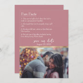 おもしろい新郎新婦の写真ほこりっぽいピンク 招待状 (正面/裏面)