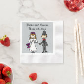 おもしろい新郎新婦の結婚漫画 縁ありカクテルナプキン (インサイチュ)