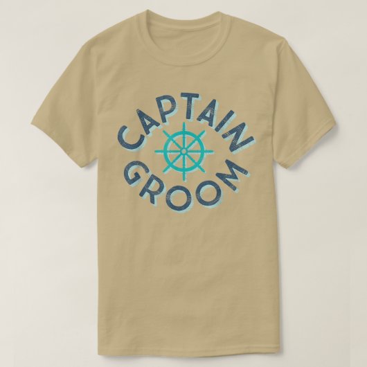 おもしろい新郎航海の大尉結婚の新婦 Tシャツ (デザイン正面)