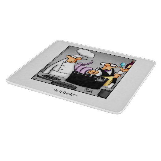 「おもしろい新鮮か？」 ユーモア切り出しボード カッティングボード (角)