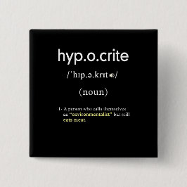 おもしろい方形ビーガン 缶バッジ