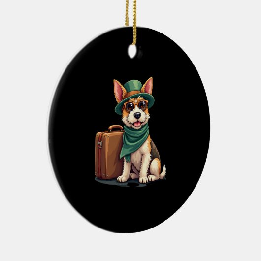 おもしろい旅行用バッググラフィック付きスーツケースLo セラミックオーナメント (右)