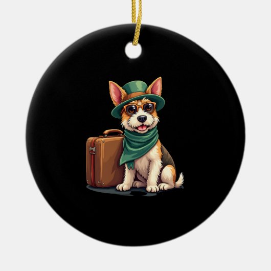 おもしろい旅行用バッググラフィック付きスーツケースLo セラミックオーナメント (正面)