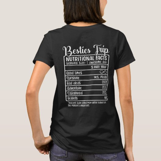 おもしろい旅行/一熱狂するつの栄養事実 Tシャツ (裏面)