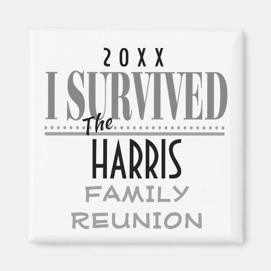 おもしろい日付ファミリー懇親会土産ギフト マグネット (正面)