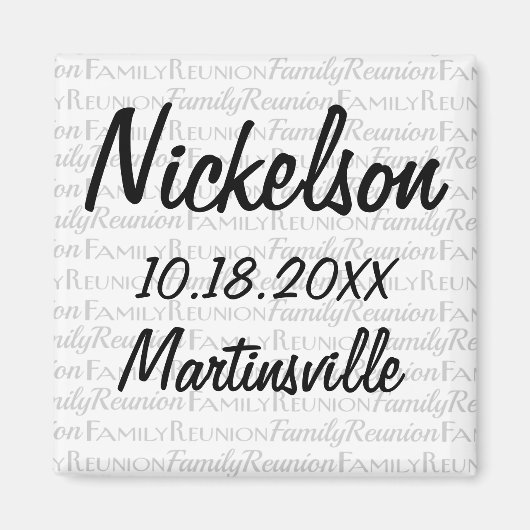 おもしろい日付家族懇親会ジャストファクトギフト マグネット (正面)