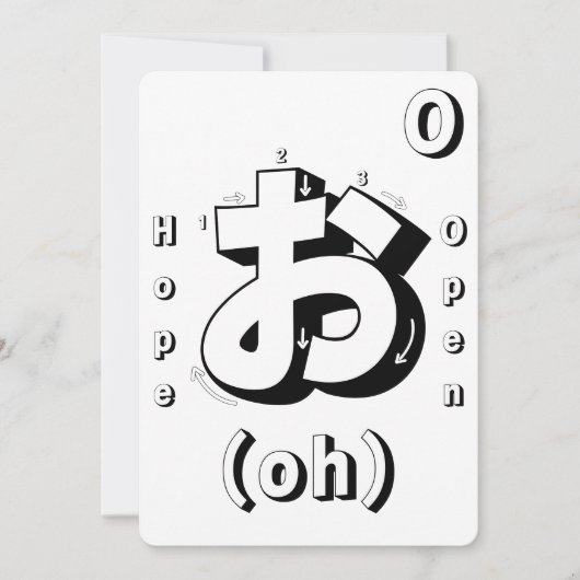 おもしろい日本のアルファベットカラーリングページアートデコールゲーム 招待状 (正面)