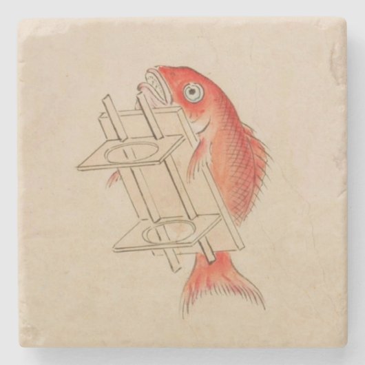 おもしろい日本のヴィンテージ妖怪 ストーンコースター (正面)