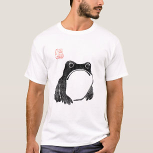おもしろい日本の怒ったカエル・ヒキガエル Tシャツ
