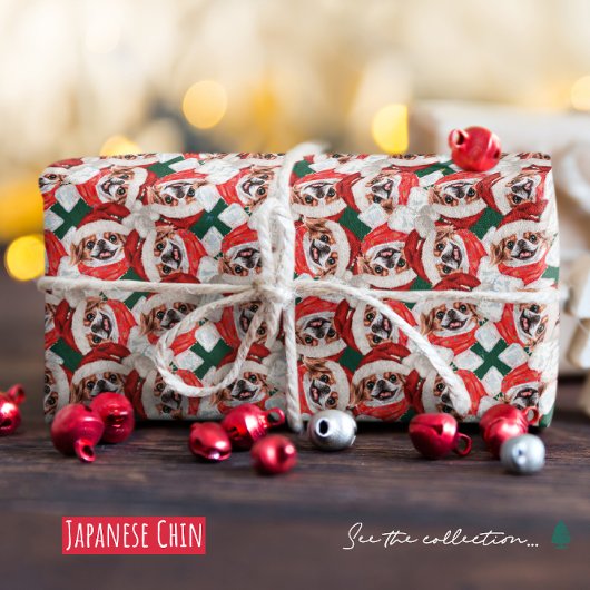 おもしろい日本のChin Christmas Pattern ラッピングペーパー