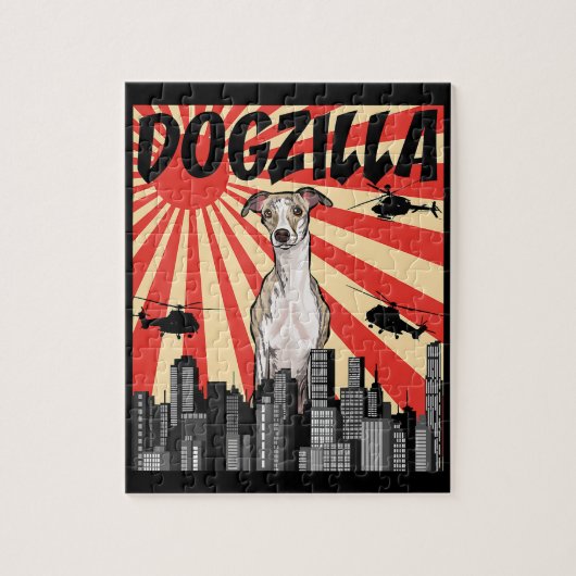 おもしろい日本のDogzilla Wippet ジグソーパズル (縦)
