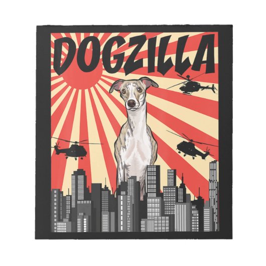 おもしろい日本のDogzilla Wippet ノートパッド (正面)