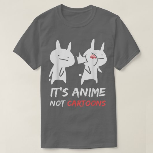 おもしろい日本アニメバカウサギたたき Tシャツ (デザイン正面)