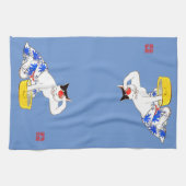 おもしろい日本猫の入浴 キッチンタオル (横)