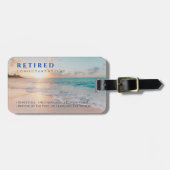 おもしろい日退職した入りビーチ、職業Gag ラゲッジタグ (正面横)