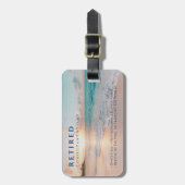 おもしろい日退職した入りビーチ、職業Gag ラゲッジタグ (正面縦)