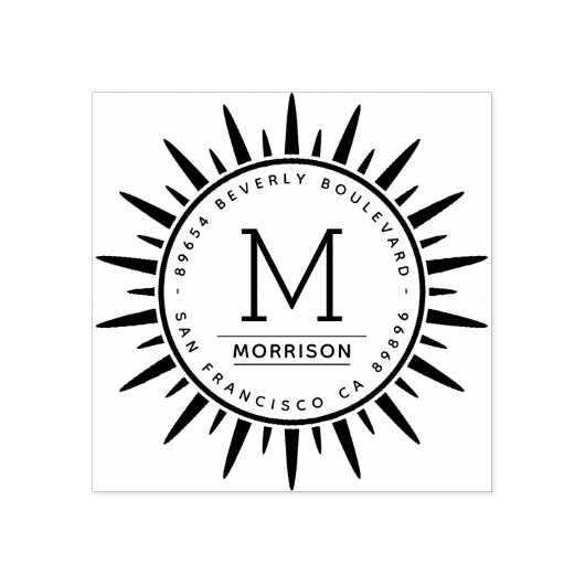 おもしろい日 |独自のモノグラム差出人住所の作成 ラバースタンプ (インプリント)