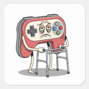 おもしろい旧ゲーマー ゲーム レトロ 80年代 90年代 ビデオ ゲーム スクエアシール