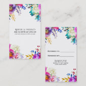 おもしろい明はっきりしたるい水の色のフローラ友人を参照 紹介カード (正面/裏面)