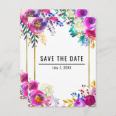 おもしろい明はっきりしたるい水の色フローラ保存日付 案内ポストカード (正面/裏面)