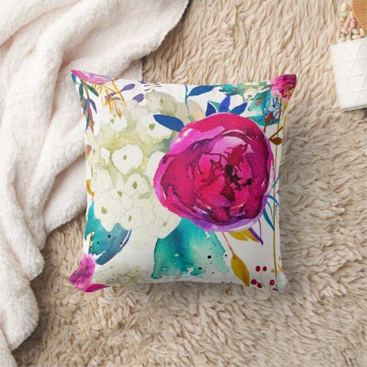 おもしろい明はっきりしたるい水カラーフローラカラスプラッシュ クッション (ブランケット)
