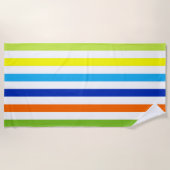 おもしろい明るいはっきりしたと – モダンストライプ ビーチタオル (正面)